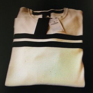 Men's White and Black Sweater